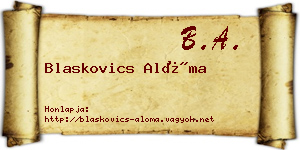 Blaskovics Alóma névjegykártya